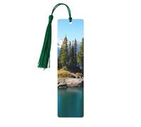 Marcapáginas de madera de regalo: marcapáginas Spirit Island in Lake con borlas, marcapáginas de madera vintage creativo para amantes de los libros, marcadores de lectura hechos a mano, regalo de Navi