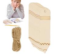 Marcapáginas de madera en, para manualidades de madera y marcapáginas sin terminar con agujeros y cuerdas, característica creativa, marcadores rectangulares en para etiquetas de