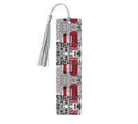 Marcapáginas de madera gris - Cabina telefónica roja de Londres (1) decoración impresa, perfecto para libros de tapa dura, diarios, cuadernos y planificadores