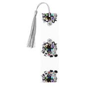 Marcapáginas de madera gris - Impresión completa debajo de la cola de doble cara decorativo para sala de estudio, oficina, aula, biblioteca