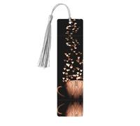 Marcapáginas de madera gris - Taza de corazón de doble cara con impresión completa para libros de tapa dura, diarios, cuadernos - Regalo ideal y cuidadoso