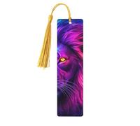 Marcapáginas de madera impreso de doble cara con fondo de animales de león, 5 piezas, regalos para mujeres para amantes de los libros, accesorios geniales para cuadernos, regalos de cumpleaños para