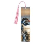 Marcapáginas de madera Loon Nature Birds Marcapáginas de madera vintage para colgar etiquetas colgantes adornos con borlas, marcadores de página de lectura para mujeres y hombres amantes de los libros