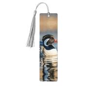 Marcapáginas de madera Loon Nature Birds Marcapáginas de madera vintage para colgar etiquetas colgantes adornos con borlas, marcadores de página de lectura para mujeres y hombres amantes de los libros