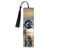 Marcapáginas de madera Loon Nature Birds Marcapáginas de madera vintage para colgar etiquetas colgantes adornos con borlas, marcadores de página de lectura para mujeres y hombres amantes de los libros