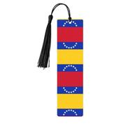 Marcapáginas de madera negra - Bandera de Venezuela de doble cara con impresión completa decorativa para sala de estudio, oficina, aula, biblioteca