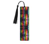 Marcapáginas de madera negra, diseño de ciudad arcoíris de doble cara, decorativo para sala de estudio, oficina, aula, biblioteca