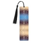 Marcapáginas de madera negra, diseño de gotas de lluvia en vidrio, perfecto para libros de tapa dura, diarios, cuadernos y planificadores