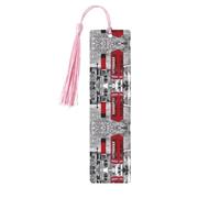 Marcapáginas de madera rosa - Cabina telefónica roja de Londres (1) decoración impresa, perfecto para libros de tapa dura, diarios, cuadernos y planificadores