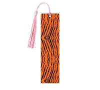 Marcapáginas de madera rosa, estampado de leopardo de tigre naranja, decoración ideal para los amantes de los libros, libros de tapa dura, diarios, diarios y más