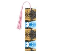 Marcapáginas de madera rosa, impresión completa de doble cara de la isla de Jeju Corea para libros de tapa dura, diarios, cuadernos, regalo ideal