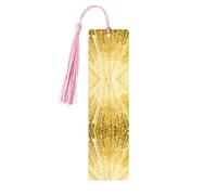 Marcapáginas de madera rosa - Impresión completa dorada de doble cara decorativa para sala de estudio, oficina, aula, biblioteca