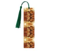 Marcapáginas de madera verde oscuro, decoración hecha a mano con león africano y leona, perfecto para libros de tapa dura, diarios, cuadernos y planificadores