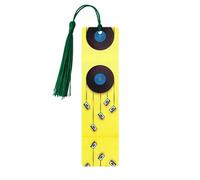 Marcapáginas de madera verde oscuro, discos de vinilo de doble cara y cintas decorativas para sala de estudio, oficina, aula, biblioteca