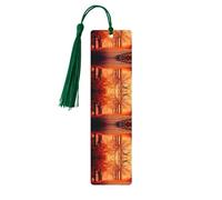 Marcapáginas de madera verde oscuro - Doble cara otoño hermoso otoño impresión completa decorativo para sala de estudio, oficina, aula, biblioteca