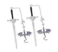 Marcapáginas De Metal 2 Uds. Marcadores Libros Espadas Dragón Marcador Página Fantasía Lectura Para Marcadores Libro Espadas Dragón Metal Marcador Página