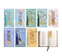Marcapáginas De Metal,8 Marcapáginas Con Flores Y Borlas | Marcadores Para Mujeres Lectoras | Para Diario Planificador Cuaderno Profesor Niños Adultos Lectores Compañero Cristiano Bibliófilo
