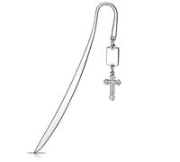 Marcapáginas de Metal Católica Marcador de Páginas con Colgante de Cruz Separadores de Libros de Aleación para Biblia Regalo para Celebrar Bautizo Confirmación Comunión