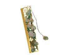 Marcapáginas de metal con colgante de cadena, diseño de flores huecas, divisor de páginas, regalo de agradecimiento para profesores