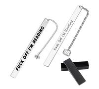 Marcapáginas de metal de 2 piezas con 1 caja de regalo, marcapáginas inspiradores, marcadores de libros de acero inoxidable, divertidos marcadores para lectores, escritores y estudiantes. Elección