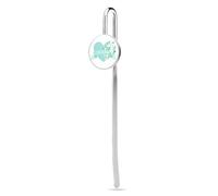 Marcapáginas de metal de acero inoxidable con diseño de corazón y flores, con texto en inglés "Mr Mrs", con texto en inglés "Mint", con diseño de corazón, para libros y suministros de oficina