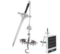 Marcapáginas De Metal, Dragón Marcapaginas, Punto De Libro Con Colgante De Piedras Preciosas, Personalizar Espada Bookmark, Para Profesores, Estudiantes, Amantes De Los Libros (Gris (versión corta))