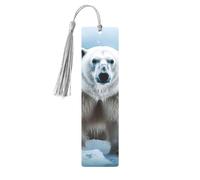 Marcapáginas de metal para hombres y mujeres, marca de libro tallada personalizada con colgante de borla, animal fresco, oso polar, marcapáginas para amantes de los libros, regalo de cumpleaños
