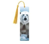 Marcapáginas de metal para hombres y mujeres, marca de libro tallada personalizada con colgante de borla, animal fresco, oso polar, marcapáginas para amantes de los libros, regalo de cumpleaños