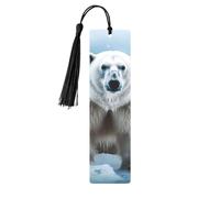 Marcapáginas de metal para hombres y mujeres, marca de libro tallada personalizada con colgante de borla, animal fresco, oso polar, marcapáginas para amantes de los libros, regalo de cumpleaños