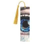 Marcapáginas de metal para hombres y mujeres, marcadores de libros de ojos azules, marcadores únicos hechos a mano con colgante de borla, marcapáginas de metal para profesores, regalo de cumpleaños