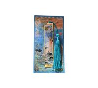 Marcapáginas de metal para pintura al óleo con borlas, diseño de flores huecas, marcador de páginas, separador de páginas para amantes, profesores, borlas, marcapáginas