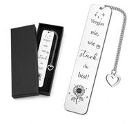Marcapáginas de metal, regalo de acero inoxidable, con texto en alemán "Vergiss Nie Wie Stark Du Bist, Mutmacher Geschenk für Frauen Freundin Mama Tochter Lehrerin mit Geschenketui