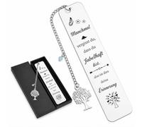 Marcapáginas de metal, regalo de acero inoxidable, con texto en alemán Wunderbar Bist Du, Mutmacher Geschenk für Frauen Freundin Mama Tochter Lehrerin mit Geschenketui