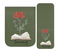 Marcapáginas de piel sintética - Marcapáginas magnético floral - Para niños, mujeres, hombres, profesores, niñas, niños, lectura, escuela, oficina, estudio, agenda, cuaderno