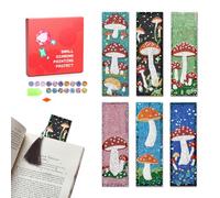 Marcapáginas de pintura de diamantes con forma de diamantes de imitación de cristal, marcapáginas por número, pintura bordada para manualidades, regalo (seta 6)