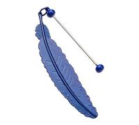 Marcapáginas de plumas con cuentas de metal, con colgante de plumas, para amantes de los libros, lectores, marcadores de moda