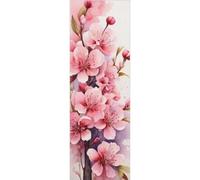 Marcapáginas de punto de cruz de doble cara con estampado de flor de