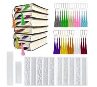 Marcapáginas de resina - Juego de 12 marcapáginas con borlas | 12 piezas de resina epoxi de, forma de garra de gato, flor del amor, moldes de silicona para resina epoxi, joyas, llaveros