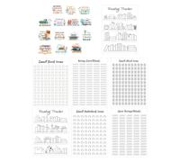 Marcapáginas de stickers de 6X8 pulgadas, diseñados para de lectura. Ideales para planners, diarios y registros de lectura, perfectos para desafíos de lectura con un total de 8 hojas