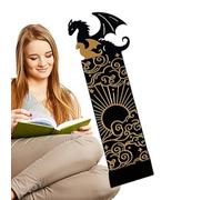 Marcapáginas Dragon - Accesorio para libros negro, soporte artístico para páginas, herramienta literaria duradera y elegante | Ideal para novelas, libros de texto, revistas, planificadores, colección