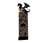 Marcapáginas dragón negro y dorado - Marcapáginas de lectura con diseño de dragón, artículos de papelería para niñas y niños, regalo de decoración para libros para Navidad, vacaciones, cumpleaños,