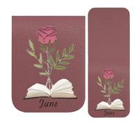 Marcapáginas Floral, Clip de Página Retro de Piel PU, Marcapáginas Magnéticos Vintage para Lectura, Para Lectura, Niños, Hombres, Profesor, Niñas, Escuela, Lugar de Trabajo, Estudio, Diario, Planifica