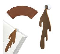 Marcapáginas HDGSAFD Creativos con Salpicaduras de Café y Forma de Lazo, Accesorios de Lectura, 2 Piezas de Piel Sintética Marrón