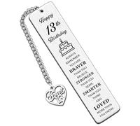 Marcapáginas inspirador para cumpleaños número 13, regalos de recuerdo para niños y niñas, mejor amigo, hija, hijo, nieta, gandson, sobrino, sobrino, siempre recuerda que eres más valiente de lo que
