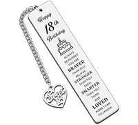 Marcapáginas inspirador para cumpleaños número 18, regalos de recuerdo para niños y niñas, mejor amigo, hija, hijo, nieta, gandson, sobrino, sobrino, siempre recuerda que eres más valiente de lo que