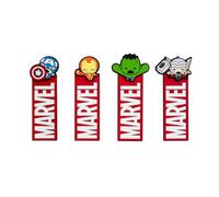 Marcapáginas libros Marvel Los Vengadores - 4 Marcapaginas niños, Diferentes superhéroes - Marcadores de libros | Regalos cumpleaños niños colegio, material escolar y papeleria Vuelta al cole