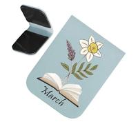 Marcapáginas magnéticas de cuero con flores, motivos florales, marcadores de página magnéticos alfabeto de 12 meses | Perfecto para estudiantes universitarios, profesores, mujeres, hombres