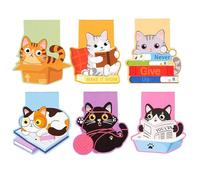 Marcapáginas magnéticas para libros - Pinzas de papel con diseño de gato | marcadores de páginas de libros - para bibliotecas, esquinas de lectura, diarios, planificadores, escuelas, iglesias y clubes