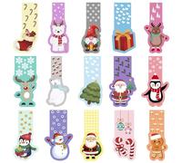 Marcapáginas magnéticos, 30 unidades, marcapáginas de Navidad, marcadores magnéticos con patrón de Navidad, marcapáginas para niños, marcadores magnéticos, marcadores laterales para estudiantes y