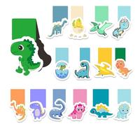Marcapáginas magnéticos, 30 unidades, marcapáginas para niños, animales, niños, espacio exterior, fútbol, dinosaurios, medios de transporte, imanes para niños, niñas (dinosaurios)